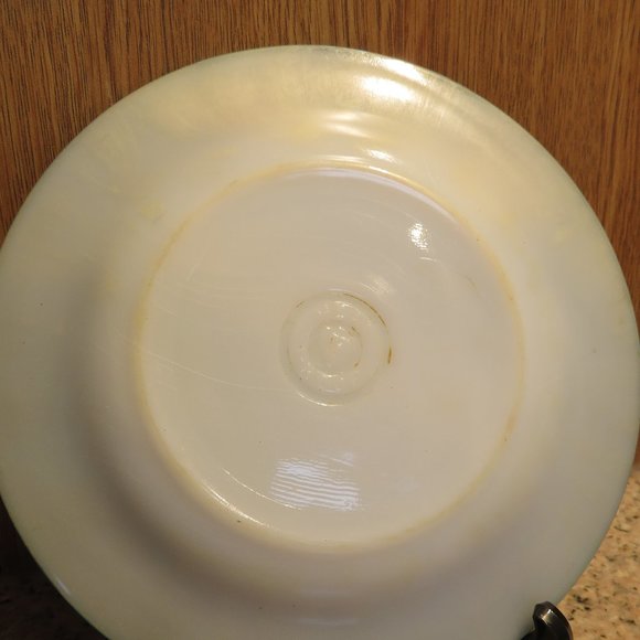 Vtg Federal Milk Glass Plate Handpainted Eagles Scene (198C) - Picture 6 of 7